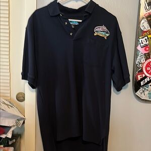 Blue Polo Shirt with Logo of Cape May-Lewes Ferry. Like new.
